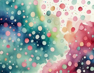 カラフルな水彩の水玉模様