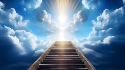 Ladder on sky background meaning success