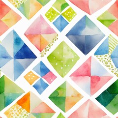 水彩の幾何学模様