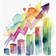 経済が好景気であることを水彩風に描いた