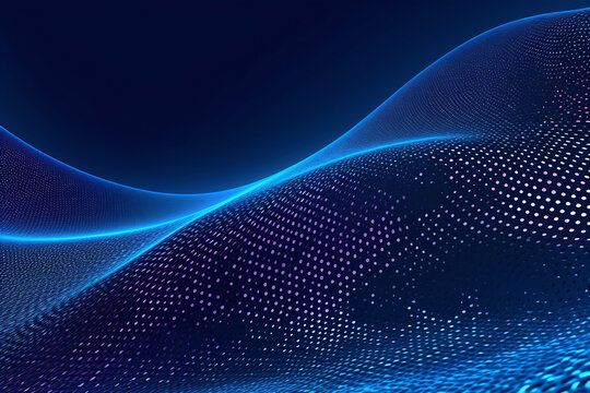 Blue background with a set of dots, an abstract image. In the style of infinity nets