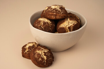 Cinnamon crinkle cookies in a bowl