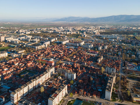 Aerial Sunset view of City of Plovdiv, Bulgaria © Stoyan Haytov