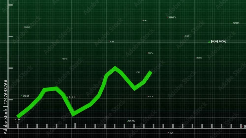 Poster animation of diagram and data processing on black background