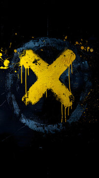 Yellow Spray Painted Graffiti Grunge X Smartphone Wallpaper Background Art