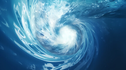 Water spiral splash isolated on transparent background, representing fluid dynamics and motion