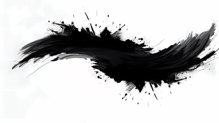 Black paint splash, suitable for art, design and creative projects - obrazy, fototapety, plakaty