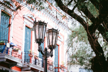 old lamppost in the city