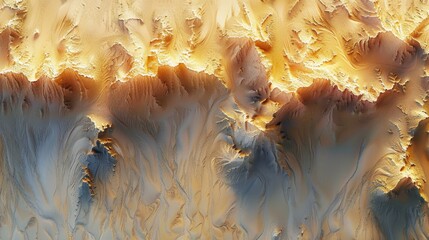 Aerial Shot of Mesmerizing Desert Dunes: 3D Patterns Formed by Sunrise or Sunset Shadows