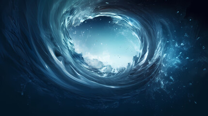 Water spiral splash isolated on transparent background, representing fluid dynamics and motion