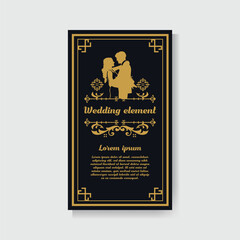 Luxury wedding flyer and invitation card template vintage