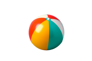 Colorful Beach Ball on White Background