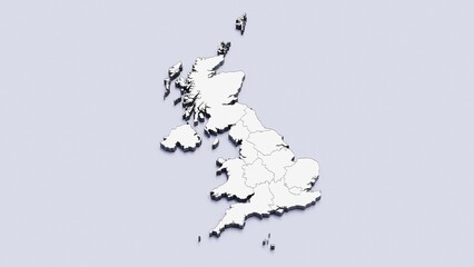 United Kingdom, country, state division, region, 3D map