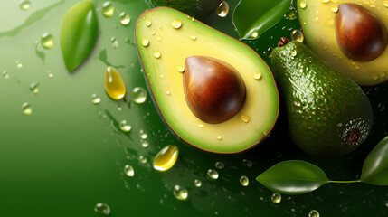 Fresh avocado on background