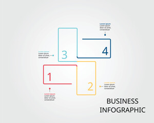 Obraz premium square timeline chart template for infographic for presentation for 4 element