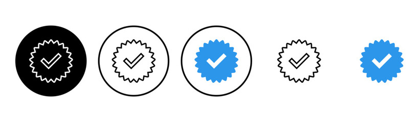 verified icon set. verification check mark. approved icon