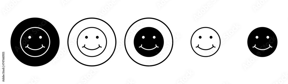 Wall mural smile icon set. smile emoticon icon. feedback