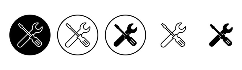 Repair tools icon set. tool icon vector. setting icon vector. Wrench and screwdriver. support, Service