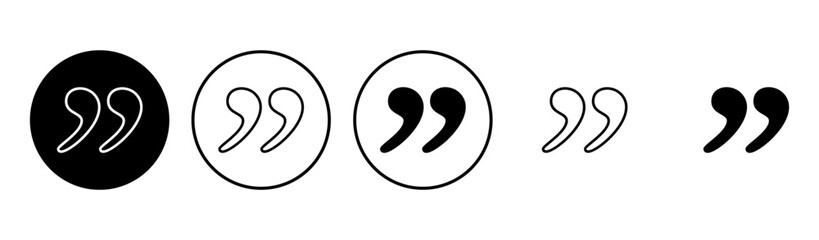 Quote icon set. Quotation mark symbol.