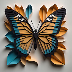 butterfly paper cut Modern painting - generated by ai