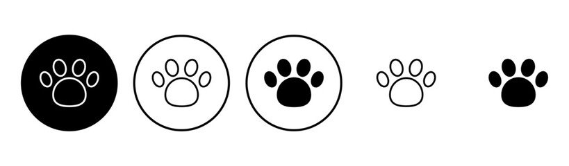 Paw icon set. paw print icon vector. dog or cat paw