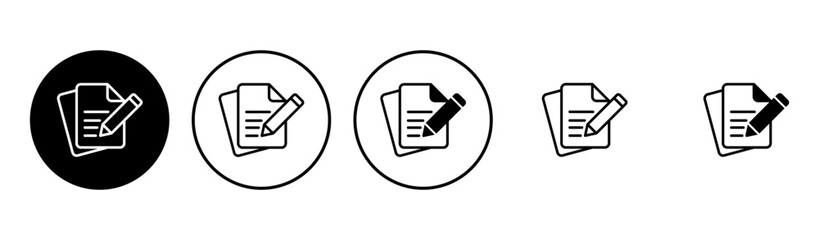 Note icon set. notepad icon vector. edit file. write icon