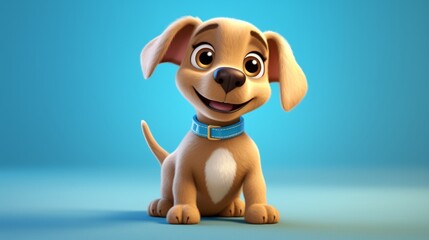 A cute cartoon dog character Ai Generative