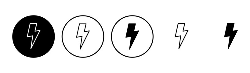 Lightning icon set. electric icon vector. power icon. energy sign