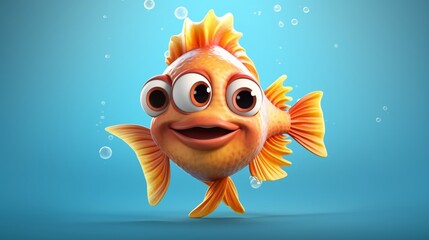 A cute cartoon ek thouta fish character Ai Generative