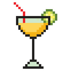 Cocktail in pixel art style