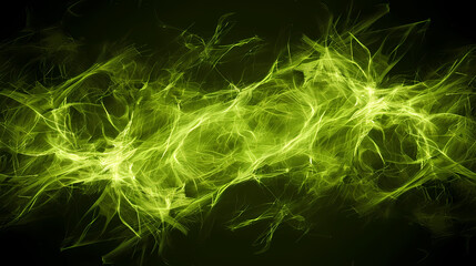 Abstract Green Energy Plasma on Dark Background