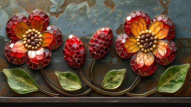 The wall decoration pattern design is flowers, strawberries. A combination of beauty that looks perfect.