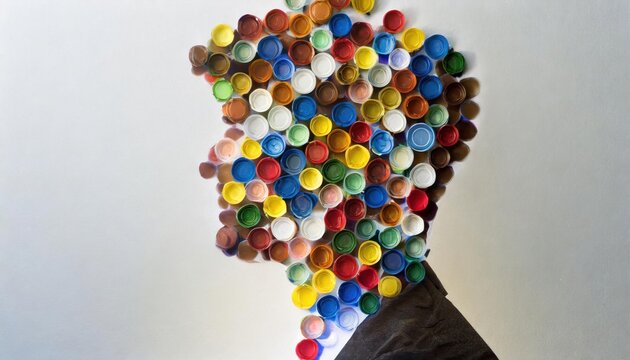 colorful balls on human face
