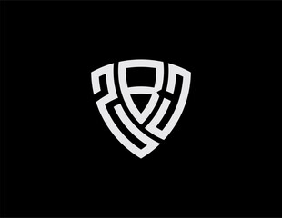 ZBJ creative letter shield logo design vector icon illustration
