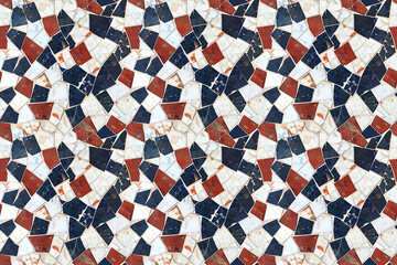 Elegant Vintage Terrazzo. Classic Red, White, and Blue Design for Timeless Style.
