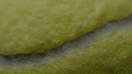 Dramatic, cinematic macro texture shots of a tennis ball