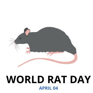 World Rat Day banner.  April 4. illustration