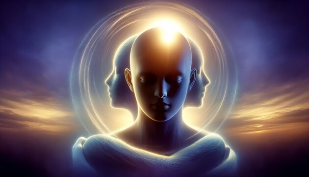 Harmonious Unity: A Serene Encounter of Twin Souls in the Ethereal Realm of Existence