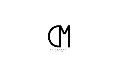 Alphabet letters Initials Monogram logo DM MD D M