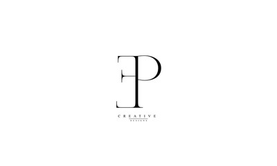 Alphabet letters Initials Monogram logo EP PE E P