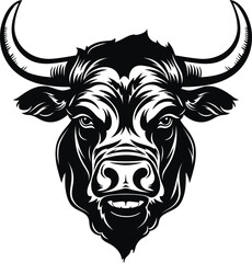 Handdrawn bull silhouette drawing