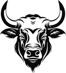 Handdrawn bull silhouette drawing