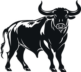 Handdrawn bull silhouette drawing