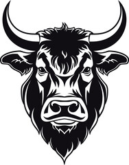 Handdrawn bull silhouette drawing