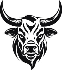 Handdrawn bull silhouette drawing
