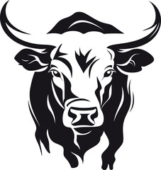 Handdrawn bull silhouette drawing