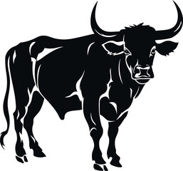 Handdrawn bull silhouette drawing