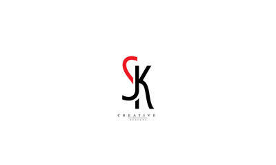 Alphabet letters Initials Monogram logo SK KS S K