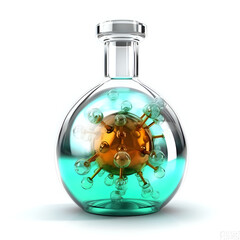 Chemical Model Innovation.
A conceptual image of a molecular structure within a glass flask, representing scientific research and molecular chemistry.