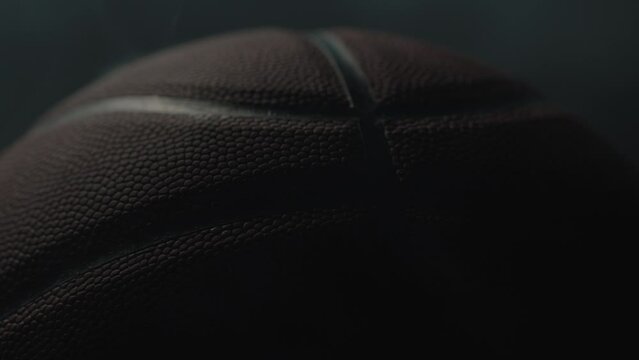 Dramatic, cinematic macro texture shots of a basketball